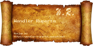 Wendler Ruperta névjegykártya